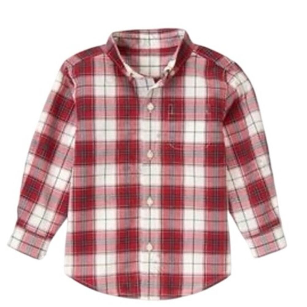 Janie and Jack Holiday Red Plaid Dress Shirt
